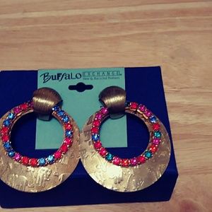 Buffalo Exchange Rhinestone & Gold Earrings